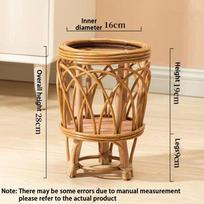 High Value Plaited Flower Basket Ins with Legs Flower Pot Shelf Plant Stand Flowers Baskets Holder beige