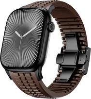 Silicone Band for Apple Watch Ultra 3 2 49mm Series 11 10 46mm Sports Strap for Iwatch 9 8 7 6 5 4 SE 2025 44mm 45mm Watchband 44mm 45mm 46mm 49mm juoda ruda spalva