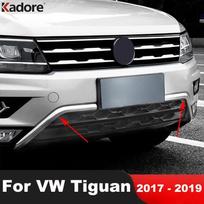 For Volkswagen vw Tiguan 2017 2018  Chrome Car Front Lower Grille Grills Cover Trim Racing Grill Molding Strip Accessories gray