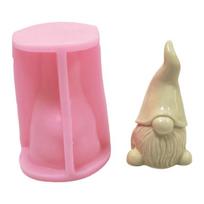 DIY 3D Gnomes Candle Resin Casting Mold UV Crystal Epoxy Resin Mold Handmade Fragrance Plaster Soap Wax Silicone Mould pink