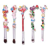 Luxury 5PCS/SET Makeup Brushes Collection Alice in the Wonderland Forest Garden Plant Cosmetic Pro Base Makeup Brushes Implement Package gray