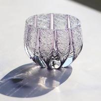 Edo Kiriko Craft Glass Small Shot Drinking Glass 100ml High Lead Shiny Hand Carved Sake Glass Artwork for Collection 51-100ml violetinė