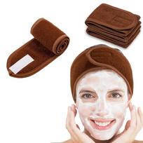 10pcs Adjustable Head Band for Spa Face Wash Makeup Sweat Head Wrap Non-slip Stretchable Washable Headband Hair Band for Sportsl brown