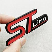 TKTZ4 ST Line/ST Automobilio Emblema Logotipas Ženklelis Ford Focus Fiesta ST Sparnui Galinei Bagažinei 3D Lipdukas Raudonas Juodas Chromuotas Sportiniai Aksesuarai red