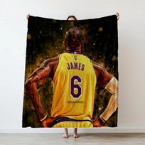 LeBron James Inspired Soft Cozy Throw Blanket for Sofa Bed Travel Perfect Gift Idea Size: 75*100cm, Weight: 280 GSM blue