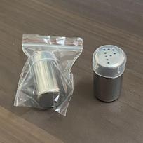 Portable Mini Stainless Steel Salt & Pepper Shaker Bottle with Lid - Moisture & Leak-Proof for Camping, Lunch, Picnic gray
