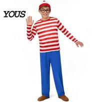 Matching Halloween Clothes Red White Striped Shirt for Adults Kids, Nerd Glasses Pullover Top Hat Included, Men Women Children Sweatshirt Cosplay Kid XL red