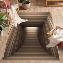 Tunnel Carpet Optical Illusion Carpet Vortex Carpet 3D Carpet Living Room Decoration Carpet Dreamy Design Carpet Bedroom Decor 40x60cm black