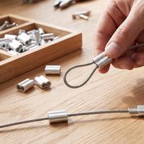 100 Pcs Cable Crimp Sleeve Silver Aluminum Crimping   Sleeve for 3Celsius16 Inch Wire Rope