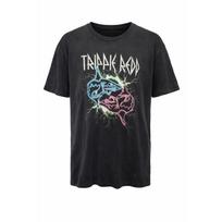 Trippie Redd Graphic T Shirt Black Lightning Faces Tee Size Large Distressed Unisex T-Shirt S black