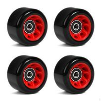 4 vnt. PU ratukas su guoliu 58 mm ABEC9 Poliuretaniniai riedlentės guoliai riedlentininkams, 4 PCS_Black Red black