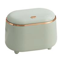 Press Type Lid Mini Trash Can Plastic Countertop Waste Basket Stylish Desktop Garbage Bin  Kitchen white