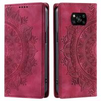 for Xiaomi POCO X3 Pro,X3 NFC Mandala Embossed PU Leather Flip Wallet Case Magnetic Closure Cover POCO X3 NFC blue