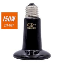 25W 50W 75W 100W 150W 200W Far Infrared Pet Heating Lamp Ceramic 110V 220V Reptile Turtle Brooder Bulb Heat Emitter Light Bulb 150W black
