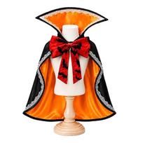Stand Collar Pet Bat Cloak Dual Color Soft Dog Halloween Cape Tie Closure Lightweight Cat Wizard Robe Photo Props S oranžinė