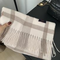 British Classic Australian Imitation Cashmere Plaid Light Luxury Scarf Unisex Couples Autumn and Winter Warm Scarf 180*32cm white