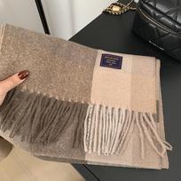 British Classic Australian Imitation Cashmere Plaid Light Luxury Scarf Unisex Couples Autumn and Winter Warm Scarf 180*32cm gray