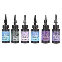 6pcs Colored UV Resin 10ml Each Pen Shaped Fast Curing Aluminum Foil Sealing UV Glue for DIY Jewelry Crafts Purple Series