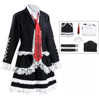 Dangaronpa Celestia Ludenberg Cosplay Dangaronpa Kostiumas Mokyklinė Uniforma Moteriškas Helovino Pilnas Rinkinys Gotikinis Lolita Kostiumas Šventė XL black
