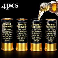4pcs/Set Plastic 3.4x1.3inch 2nd Amendment 12 Gauge Shot Glass Patriotic Amendment Shot Glasses,Great Gift for Dad And Brother 5 4pcs Bill Cups beige