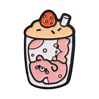 Cute Bubble Tea Badges Kawaii Cartoon Animal Milk Tea Cup Brooch Puppy Cat Bear Accessories Sweet Small Gift beige
