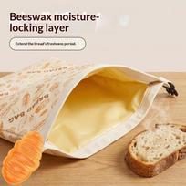 Reusable Beeswax Bread Bags Beeswax Coated Zipper Closure Fresh-Keeping Bread Bags 43*33Cm Cotton Sourdough Bag Freezer Use orange
