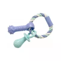 Žaislas šunims | GimDog Cotton Dent žiedas su virve, 15 cm