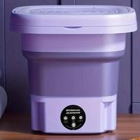 8 l sulankstoma mini skalbimo mašina, visiškai automatinė nešiojama maža apatinių, kelnaičių, kojinių, kūdikių ir kūdikių drabužių skalbyklė violetinė