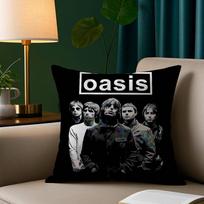 O-Oasis Roko Grupės Pagalvės Užvalkalas Trumpo Pluošto Spausdintas Pagalvės Užvalkalas Kvadratiniai Mesti Pagalvės Užvalkalai Sofos Namų Dekoras 12x12Inch black
