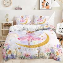 Trys dalys Baleto Mergaitė Princesės Suknelė Antklodės Komplektas Lovos Patalynės Rinkinys Vaikų Kambarys 135 * 200 (two-piece set) 90g white