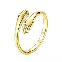 Yunjin, Korean version, fashionable and versatile temperament, loving hug, couple opening adjustable ring, factory spot. adjustable opening beige