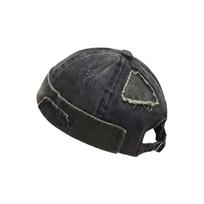 Casual Retro Brimless Hat Vintage Adjustable Melon Docker Cap Rolled Cuff Hip Hop Skullcap Unisex juoda