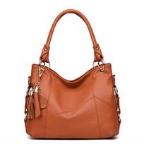 Women Soft Leather Handbags Women Messenger Bags Designer Crossbody Bag Women Top-handle Bags Tote Shoulder Bags Bolsos mujer (30cm<Max Length<50cm) mėlyna