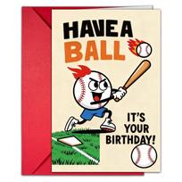 Fan Exclusive Birthday Card, Football Silhouette + Trophy Bunting Fun Birthday Message, Red Envelope Greeting Card Set T020402263 red