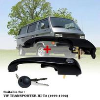 1 Pair for VW T.3 T25 TRANSPORTER CAMPER VAN FRONT DOOR HANDLE W/ KEY RIGHT/ LEFT 251837205 NEW gray