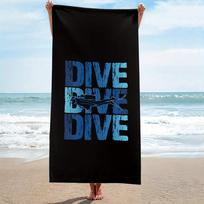 1Pc Dive Dive Dive Underwater Scuba Diver Microfiber Beach Towel - Quick-Dry Soft And Lightweight For Travel,Beach Fun Pool Days 50x100cm(20x40in) blue