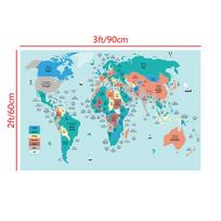 Literal Translation World Map Poster, Educational Meaning of Names Wall Art for Office Home Decor, Creative Geography Canvas Print Gift
