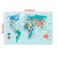 Literal Translation World Map Poster, Educational Meaning of Names Wall Art for Office Home Decor, Creative Geography Canvas Print Gift blue