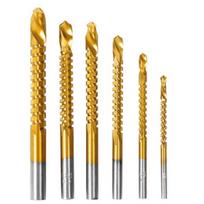 6Pcs Titanium Coated Drill Bit Set High Speed Steel High-Speed Steel Drill Bits  Metal Drilling 6PCS