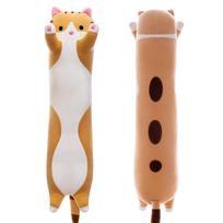 Ilgi pliušiniai žaislai, pagalvė vaikams, apkabinama pagalvė, ilga pagalvė miegui, kačiuko apkabinimo žaislas 31cm-50cm oranžinė