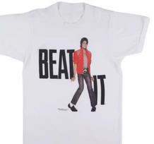 Michael Jackson Beat It 1984 Vintage Pop Music Graphic T-Shirt M white