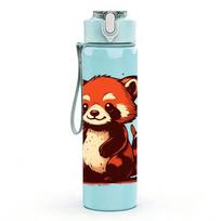 1 vnt. Mielas raudonasis panda 750 ml spalvotas plastikinis sportinis vandens buteliukas Neperšlampamas atverčiamas šiaudelio dangtelis Tinka sportui, biurui, namams tamsiai mėlyna