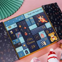 24Pcs Empty Christmas Advent Calendar Boxes Christmas Blind Box Christmas Countdown Calendar mėlyna