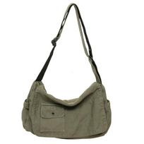 Large Capacity Shoulder Book Bag For Student Adjustable Casual Canvas Messenger Bag Versatile Flip Crossbody Bag For Men Women žalia