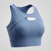 Plus Size Adjustable High-Impact Sports Bra with Hollow Back for Women 3XL mėlyna