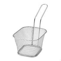 French Fry Basket Rust Resistant with Handle for Restaurants, Cafes, Serving Fries, Home sidabras