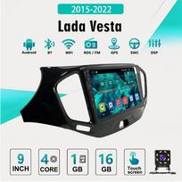 2Din Android Car-Play Car Radio,Lada Vesta 2015-2022,Multimedia Player Head Unit Stereo GPS Navigation BT WIFI,1+16GB 1+16GB juoda
