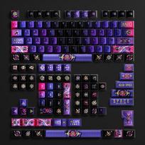 Piifox MIAO Cat Keycap PBT Custom Metallic Paint Personalized Keyboard Cap Cherry Profile Gaming KeyCap for Mechanical Keyboard blue