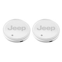 2Pcs Touch RGB LED Car Cup Holder Pad Coaster For Jeep Grand Cherokee Wrangler JK Gladiator Compass Renegade Wagoneer Avenger white