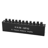 10 Channel Headpone Magnifier Stereo Audio Distribution Splitter Independent Control 100‑240V US Plug